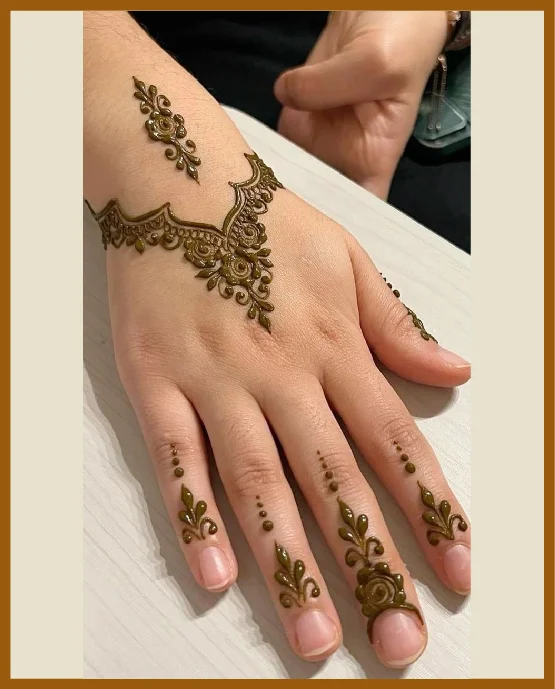 Floral Bracelet Back Hand Mehndi Design Aesthetic